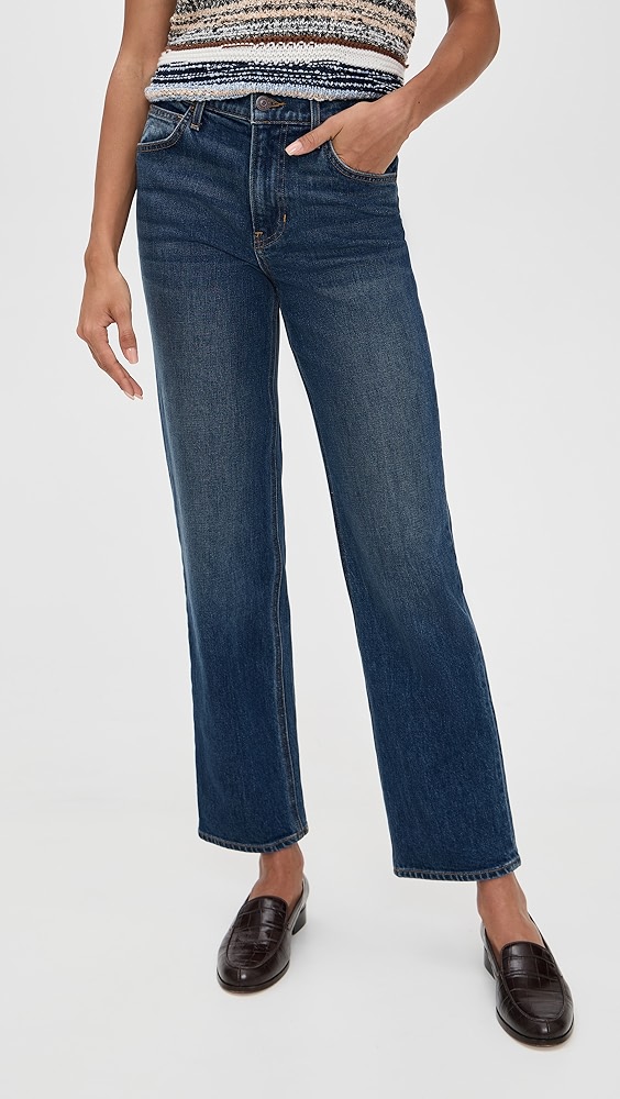 Veronica Beard Jean Leah Mid Rise Straight Leg Jeans