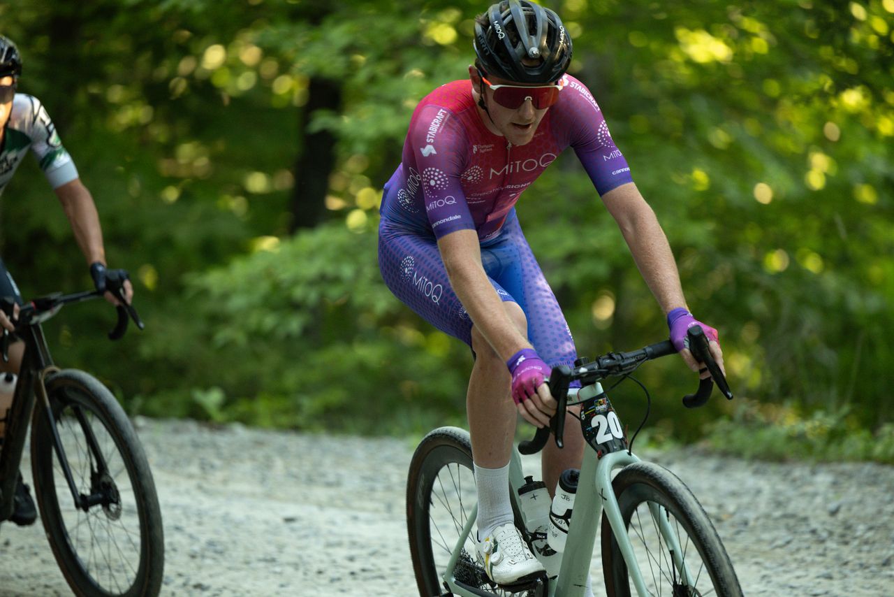 Josh Burnett rode solo for the last 35 miles for the elite men's victory