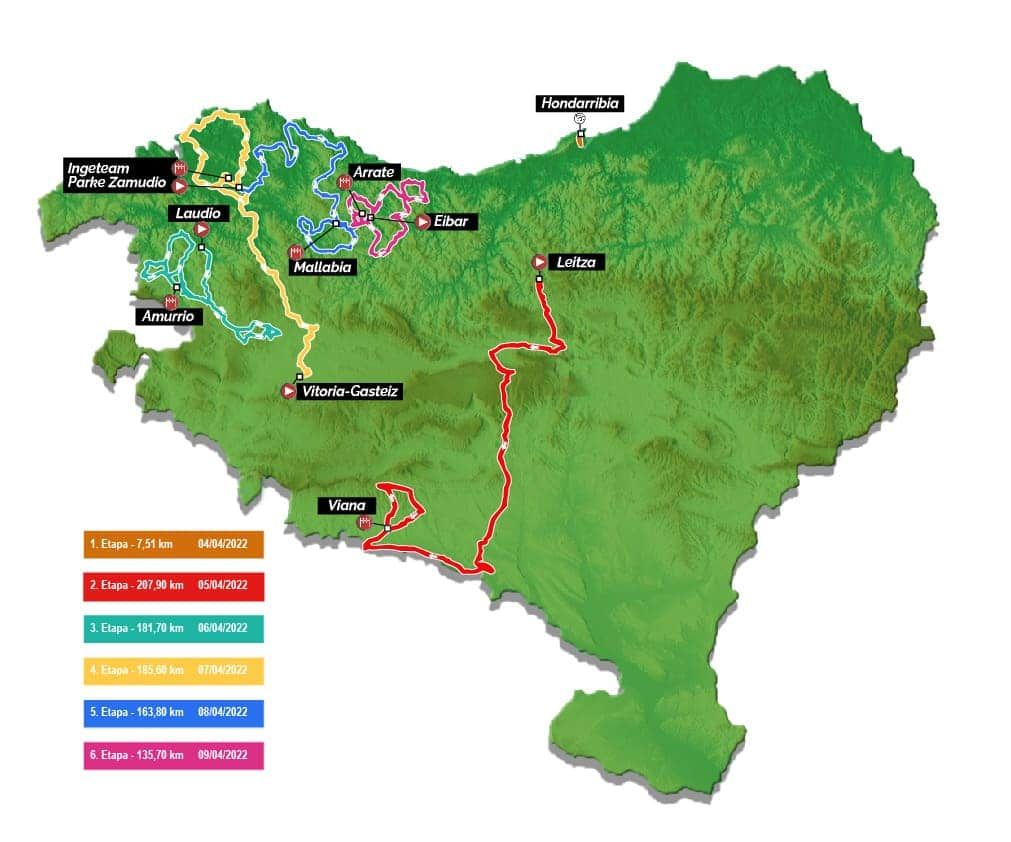 Itzulia Basque Country 2022 map