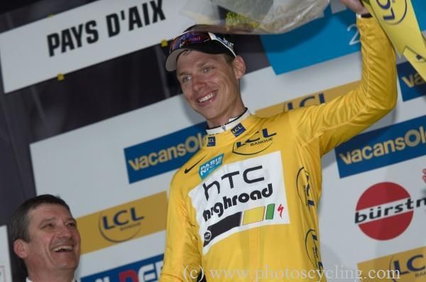 Tony Martin (HTC-Highroad) is happy to be in yellow