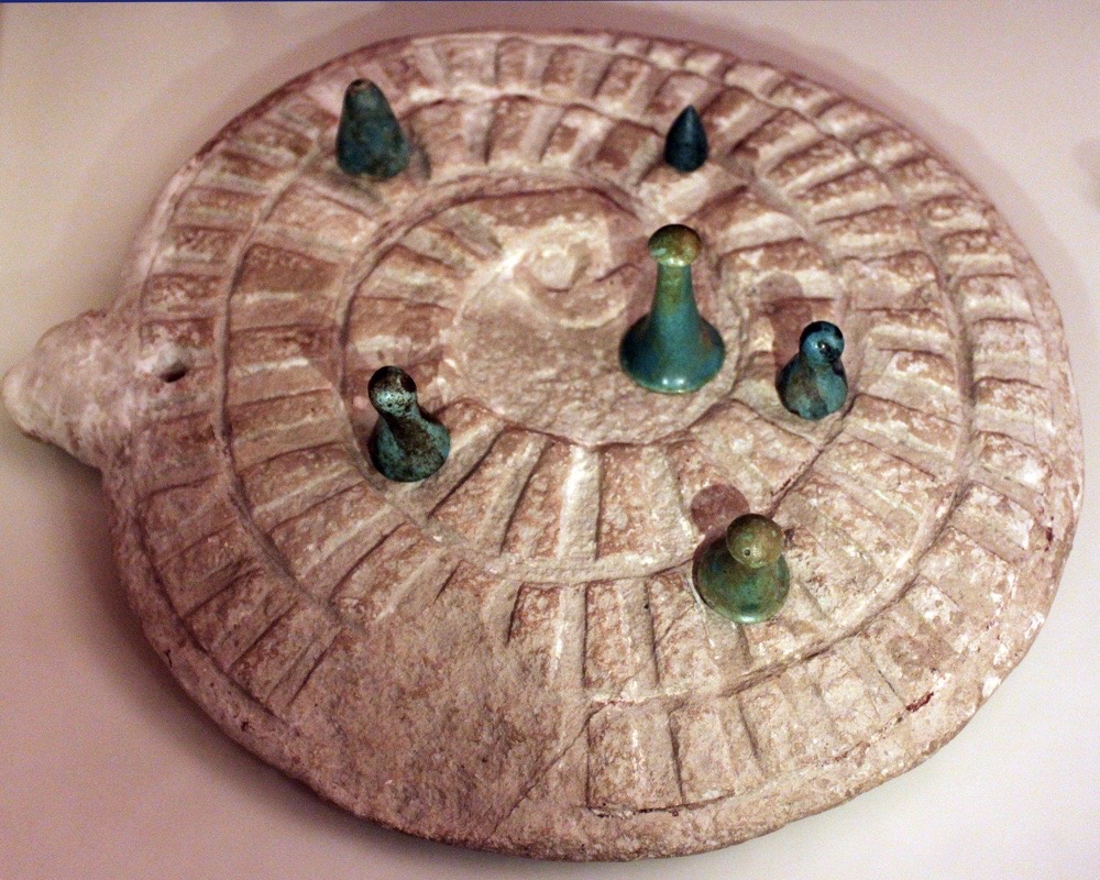 Egyptian Mehen board game.