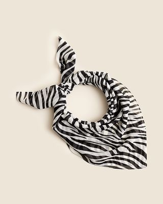 Sheer Silk Scarf in Zebra Print