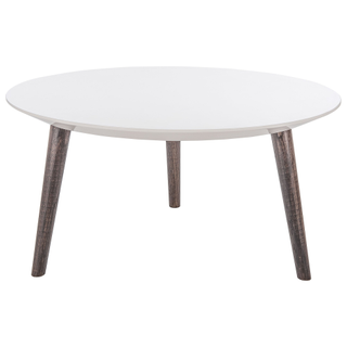 small white coffee table with splayed legs