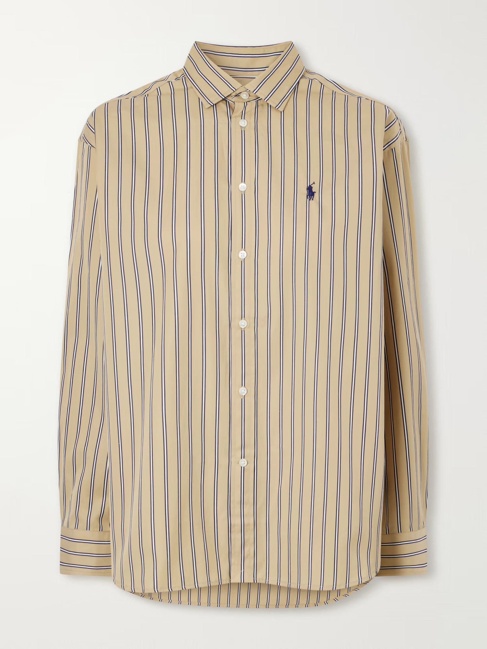 a striped Polo Ralph Lauren button down