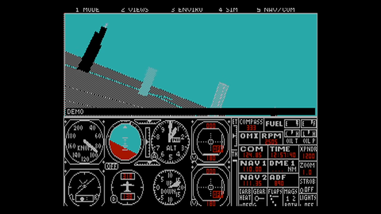 Microsoft Flight Simulator 3 on CGA vs. Hercules