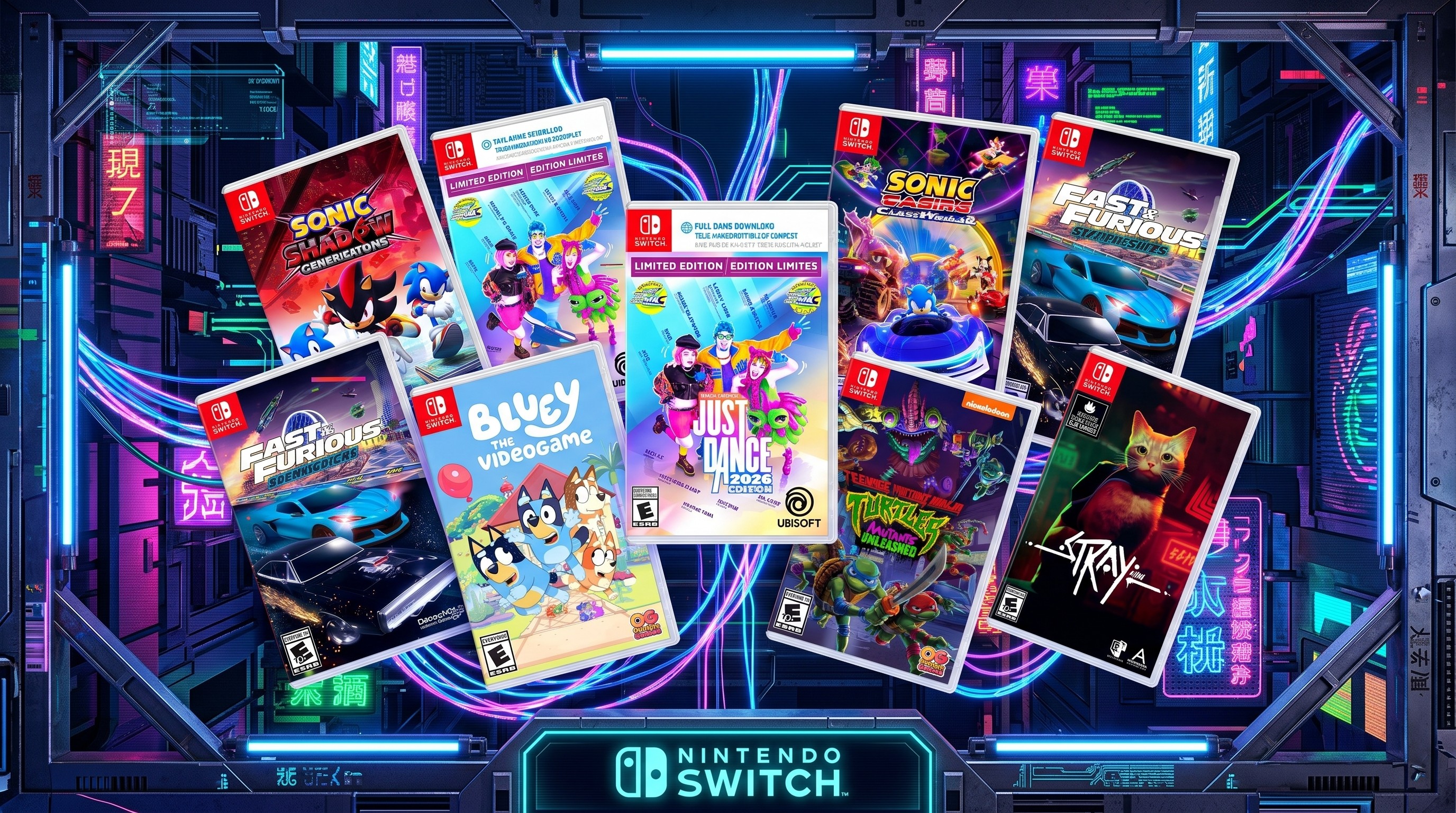 A range of Nintendo Switch games. 