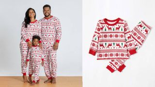 Christmas Reindeer And Snowflake Patterned Family Matching Pajama Sets