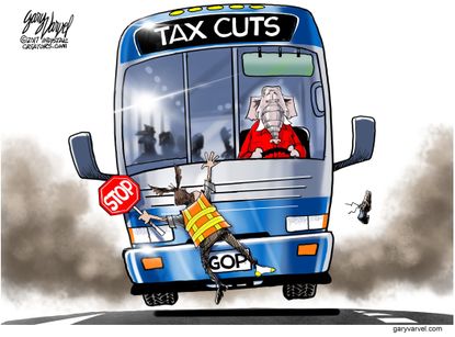 Political cartoon U.S. GOP tax reform Democrats Congress vote