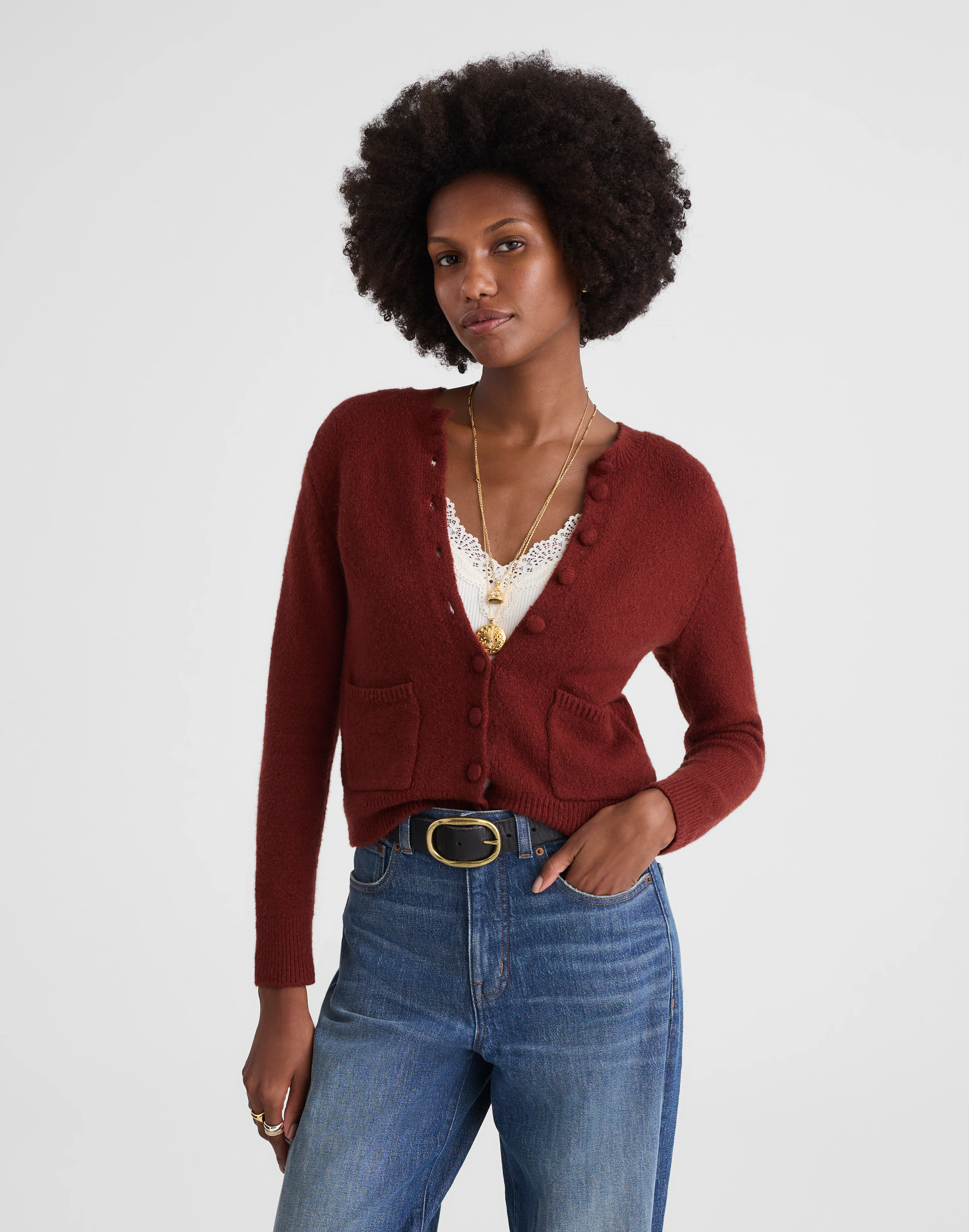 Patch-Pocket Cotton-Blend Cardigan