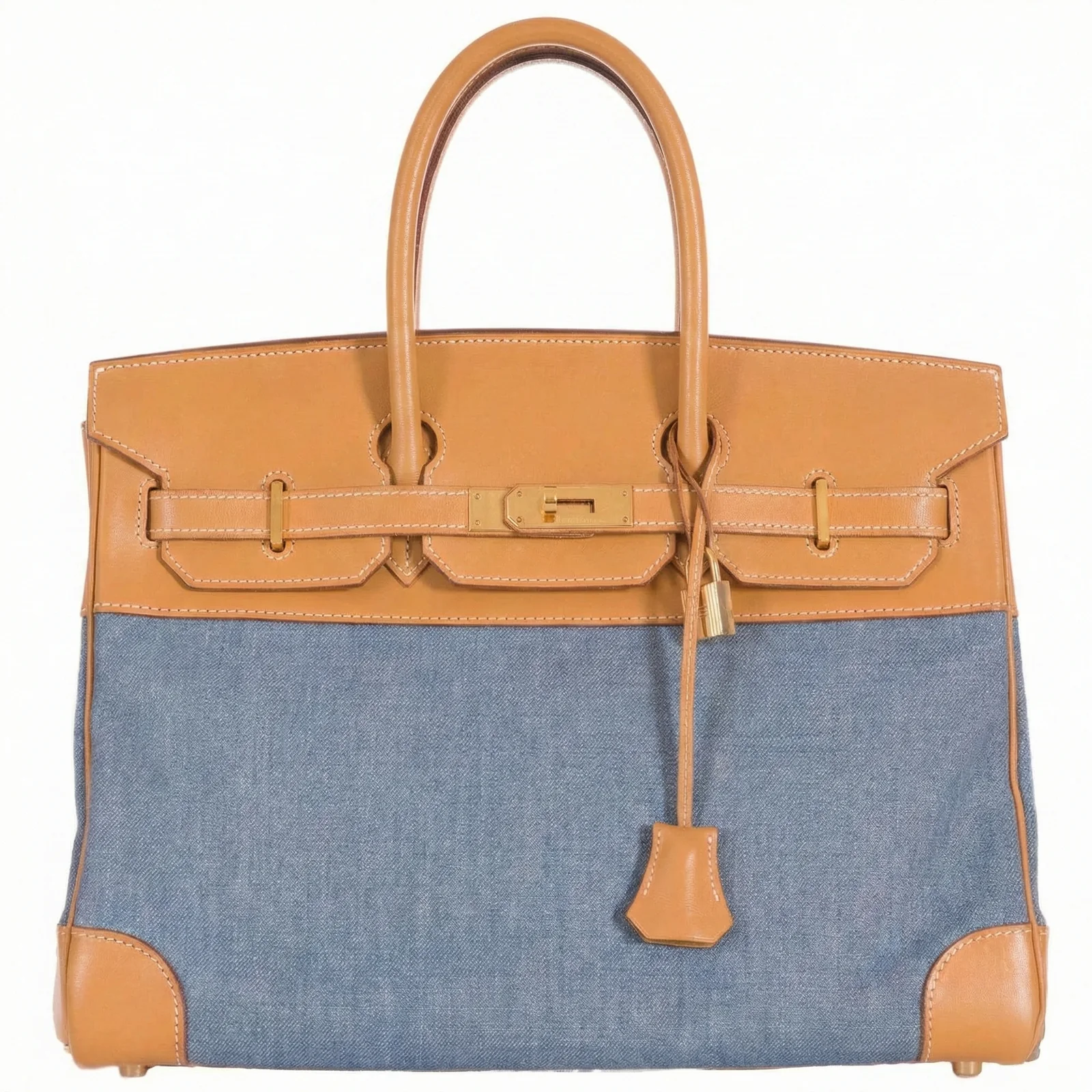 Herm&amp;egrave;s, Birkin Barenia and Denim 35 Handbag