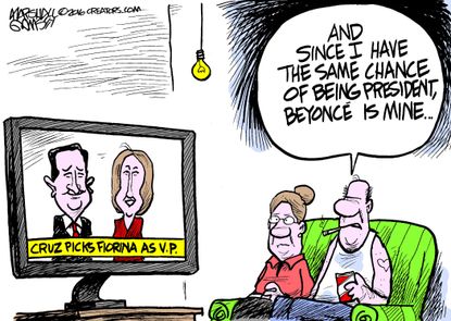 Political Cartoon U.S. Cruz Fiorina 2016