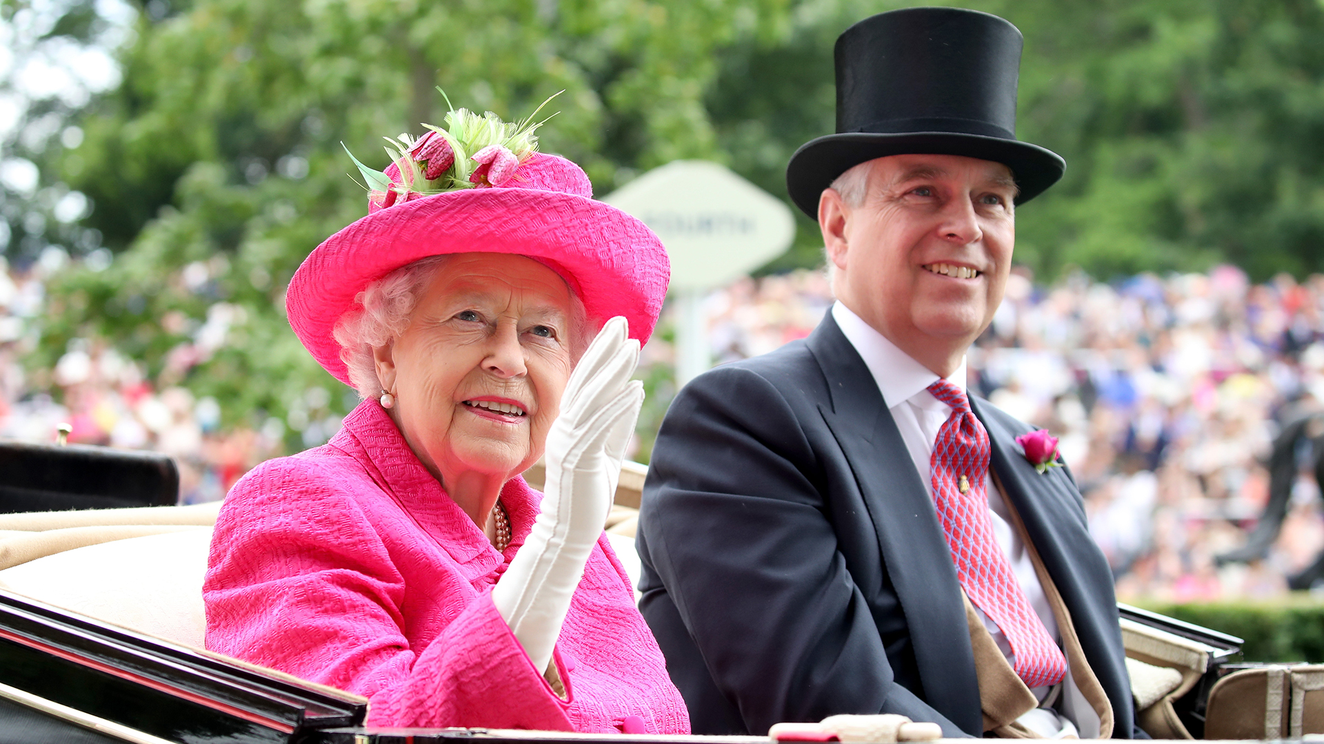 ASCOT, ENGLAND - JUNE 22: Queen Elizabeth II and Prince Andrew, Duke of York attend Royal Ascot 2017 at Ascot Racecourse on June 22, 2017 in Ascot, England. (Photo by Chris Jackson/Getty Images)