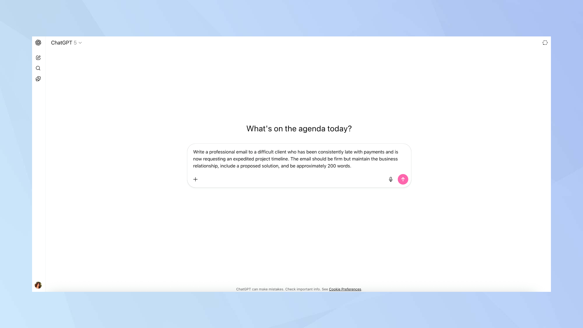 GPT-5 professional writing prompt
