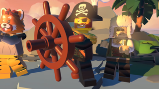 A pirate captain in Lego Brawls