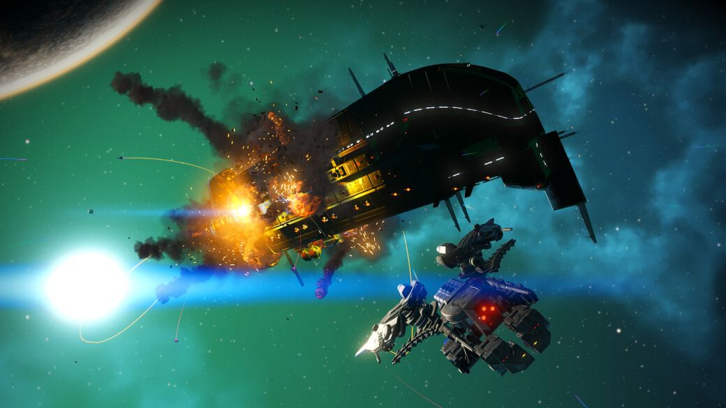 No Man&#039;s Sky Interceptor capital ship space battles