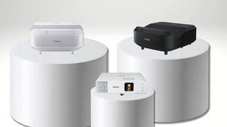 Some of the new projectors from Epson in black and white.