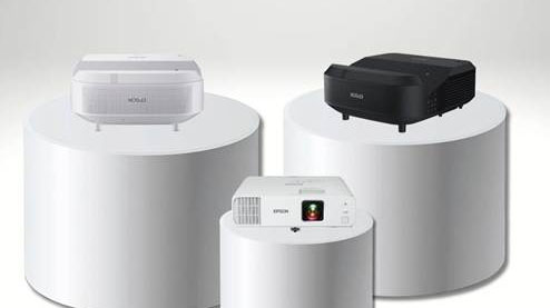 Some of the new projectors from Epson in black and white. 