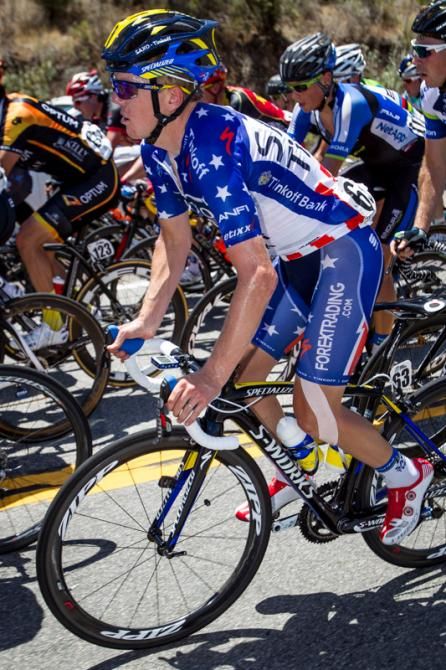 Timmy Duggan (Saxo-Tinkoff) rides in the bunch.