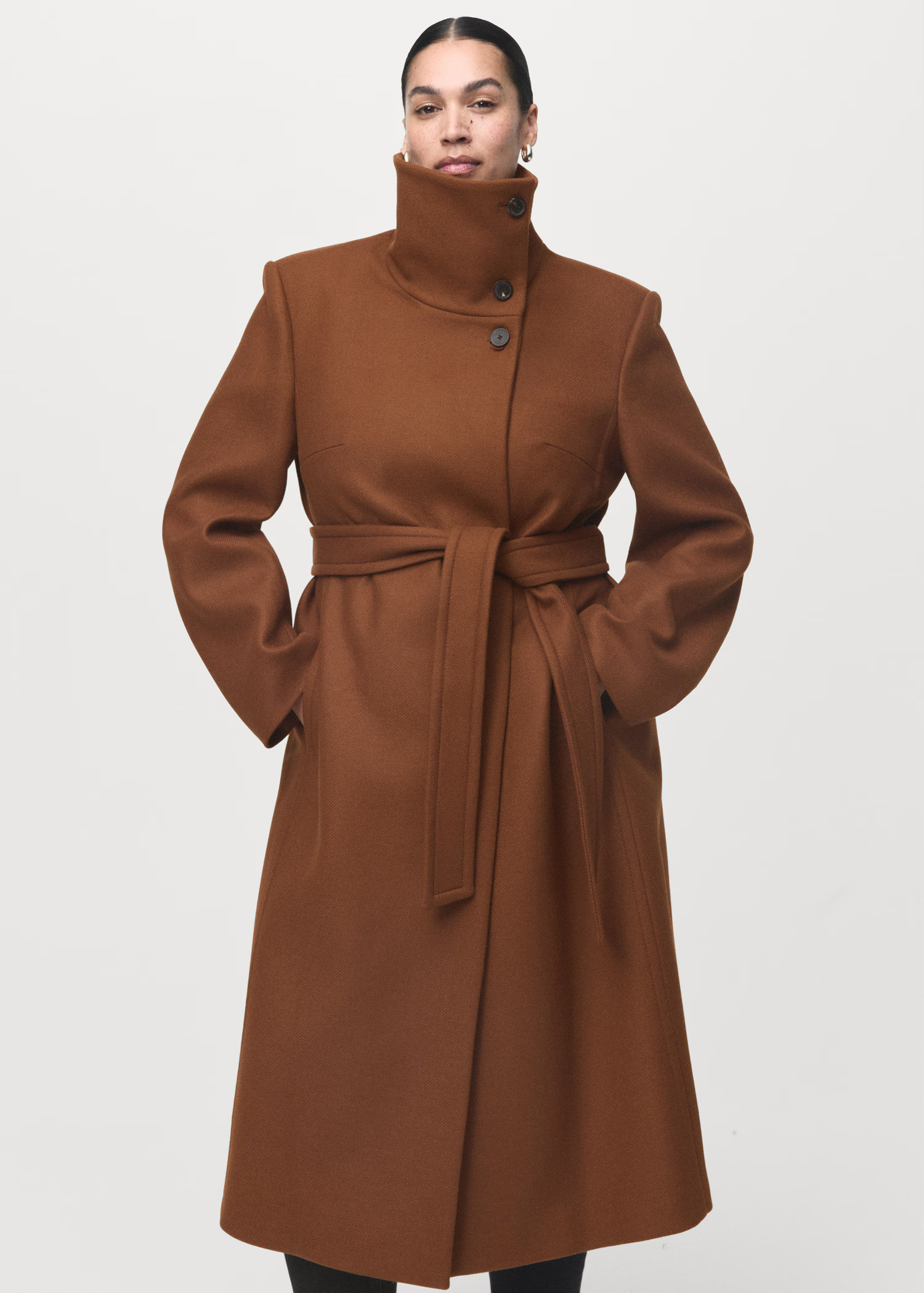 Funnel neck coat from Mango