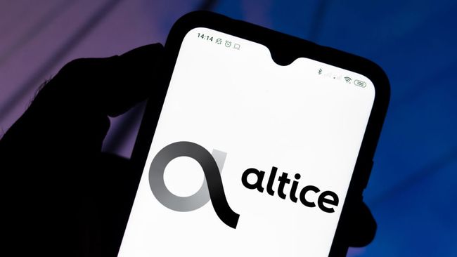 Altice USA logo on screen