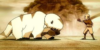 Aang and Appa in Avatar: The Last Airbender.