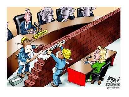 Political cartoon Benghazi trial