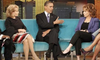 President Obama sits with "The View" ladies, sharing stories of his family life, vices, and pop culture knowledge.