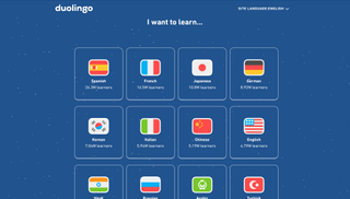 Duolingo screenshot of languages