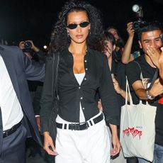 Bella Hadid in Bermuda Shorts