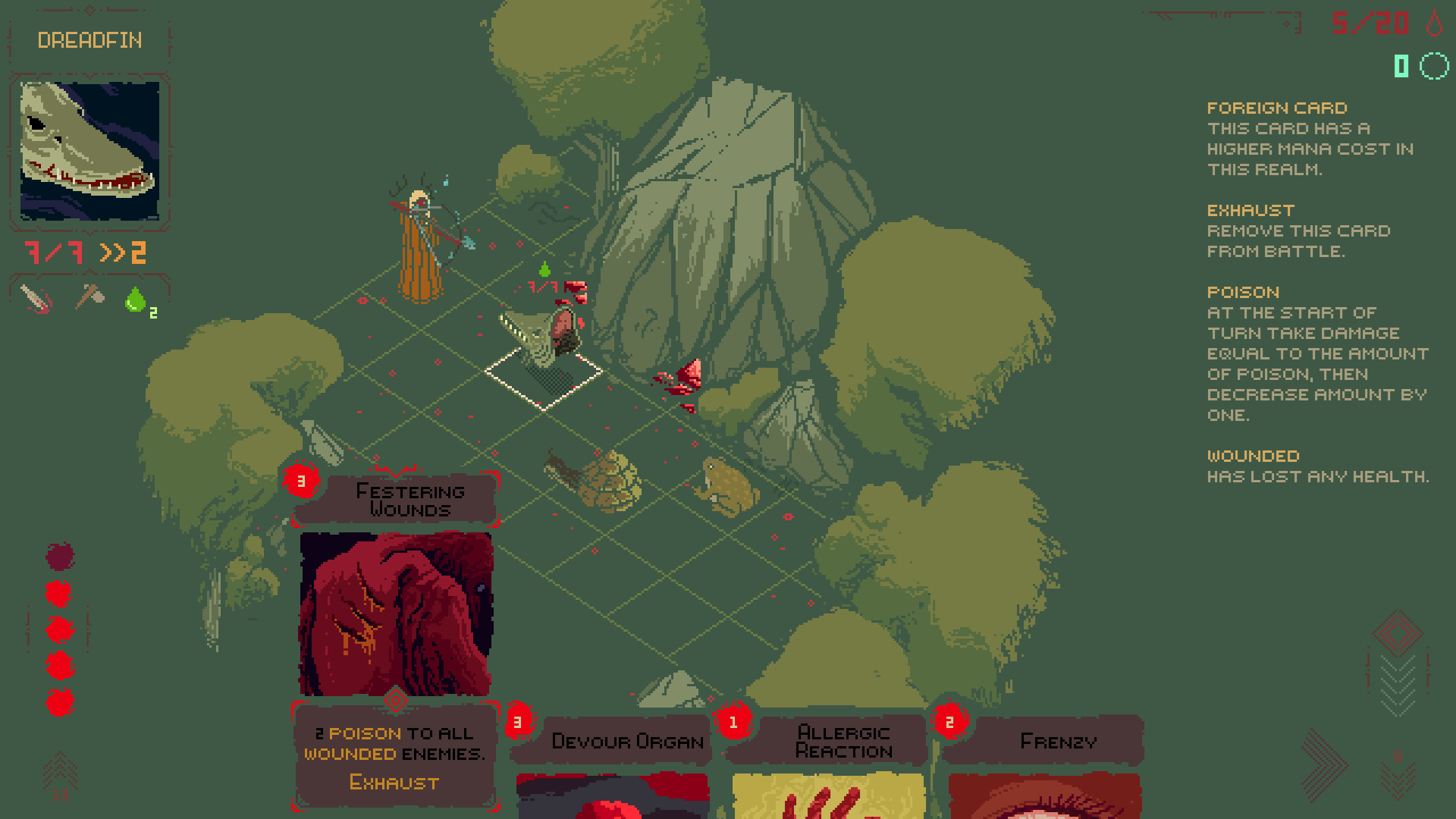 A battle against strange animals in Death Howl.