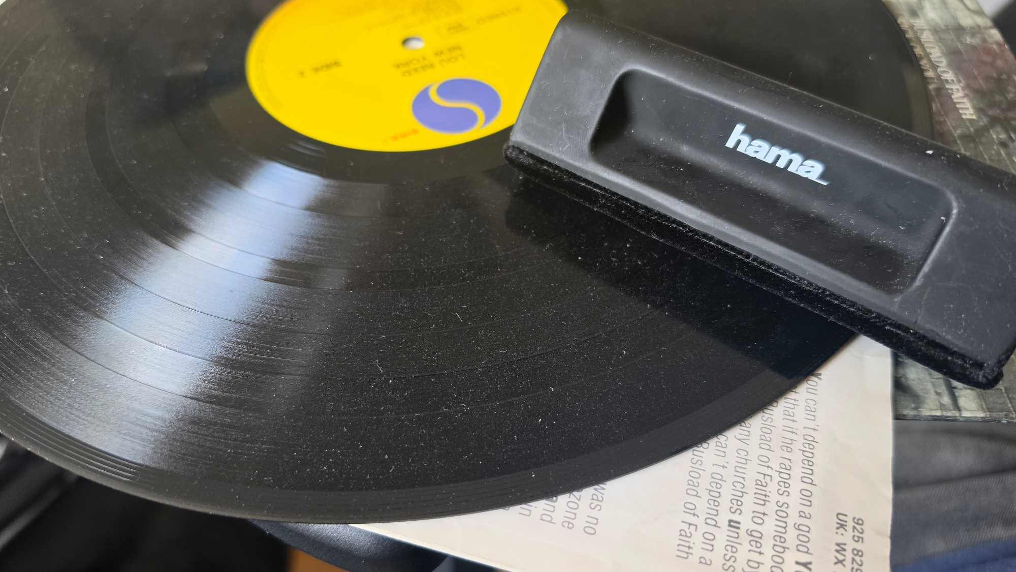 A clean record with a wiper on it
