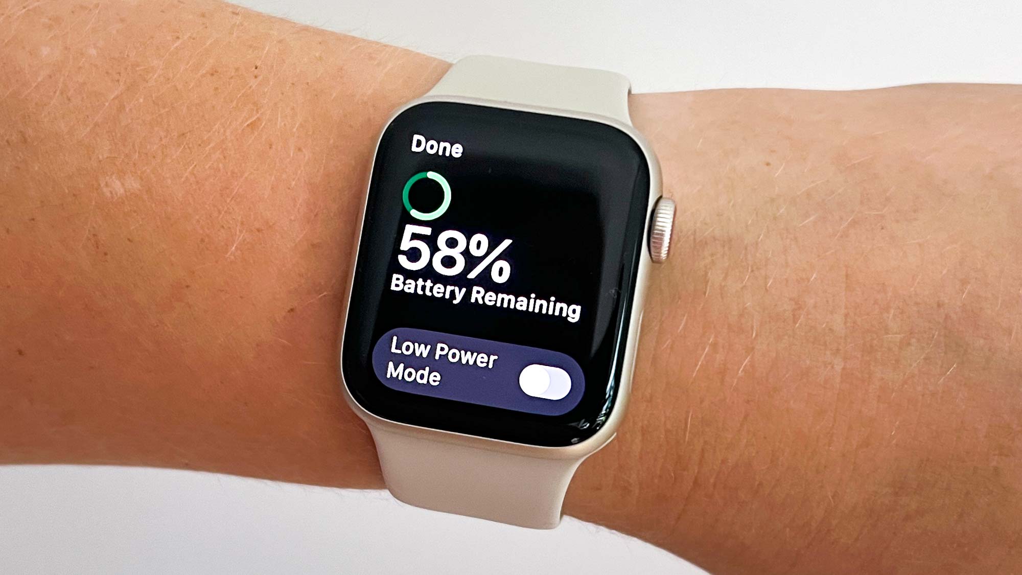 Apple Watch SE (2022) shown at the wrist