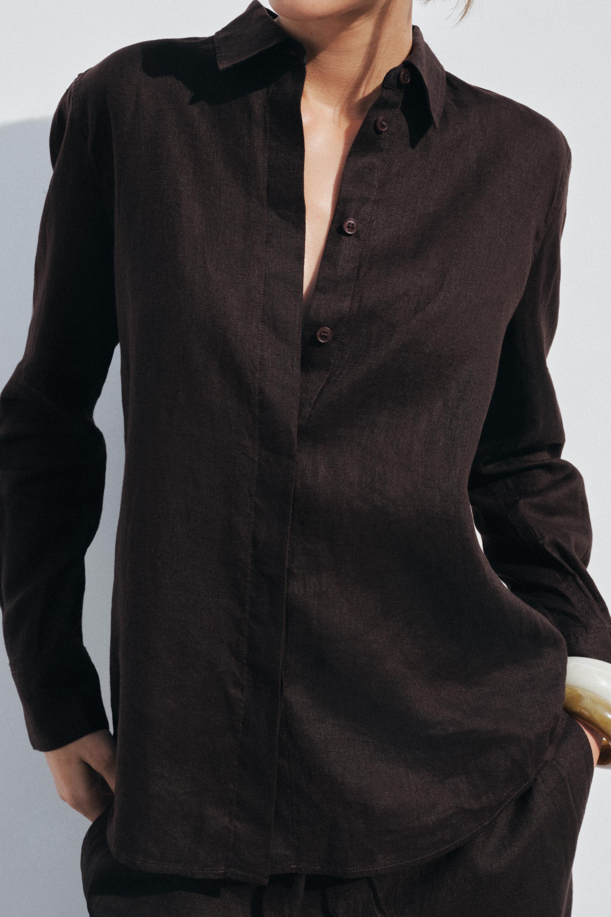 Zw Collection 100% Linen Shirt