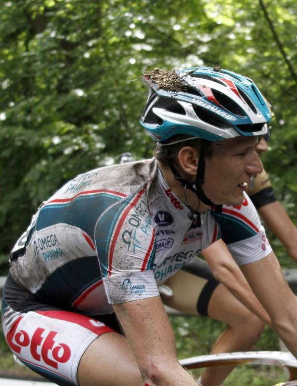 Carrying a little bit of the local landscape to the finish in Spa...