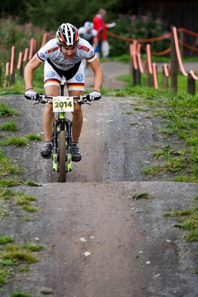 Moritz Milatz alone on the rhythm section of the short track course.