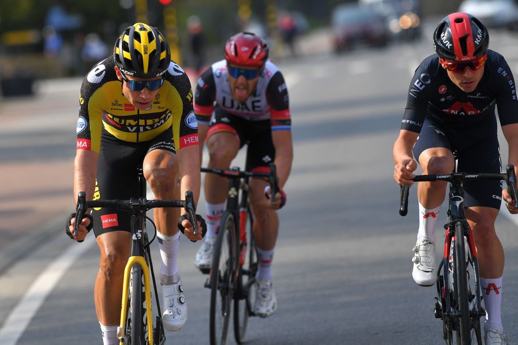 Wout van Aert (Jumbo-Visma) in the winning move at the Brabantse Pijl 2021