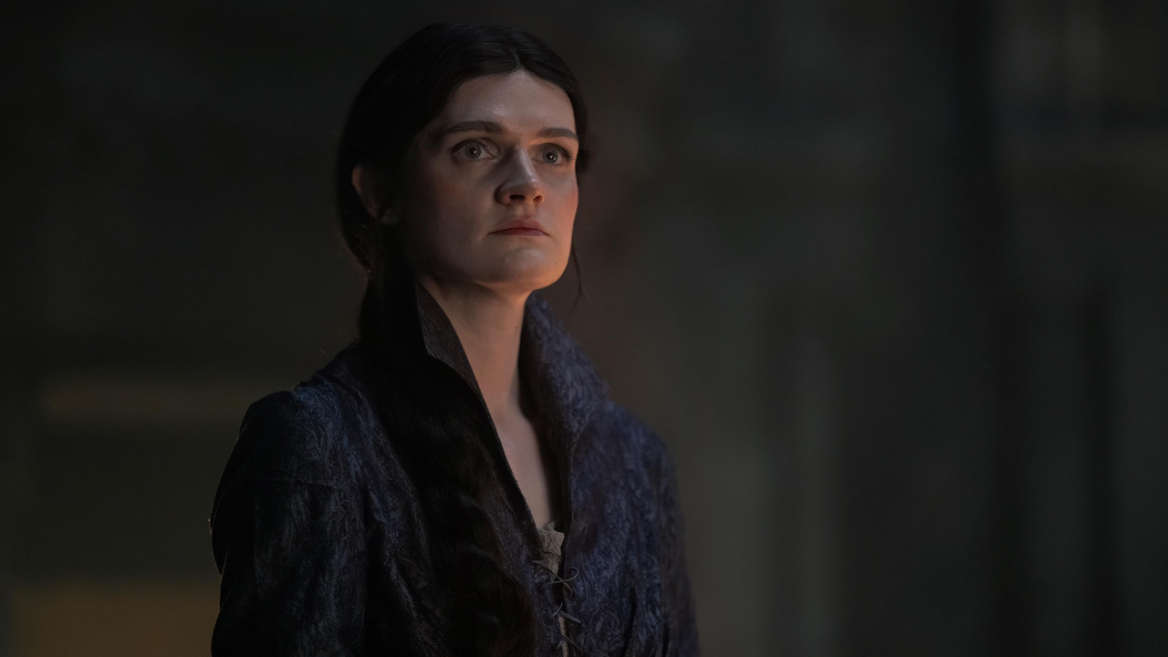 A shot of Gayle Rankin's Alys Rivers in House of the Dragon season 2 episode 3