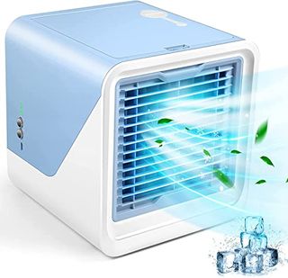 Portable Air Conditioner, Personal Cooler Fan, 3 in 1 Evaporative With Large Capacity Water Tank, Quiet Mini Conditioner Desk Cooling Fan for Home, Bedroom, Travel, and Office