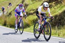 Grace Brown (FDJ-Nouvelle Aquitaine Futuroscope) on Black Mountain during stage five of the 2022 Women's Tour