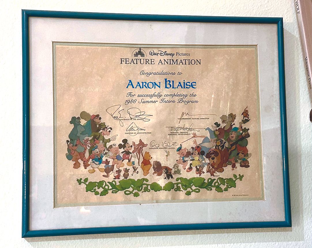 Images from Aaron Blaise's art studio