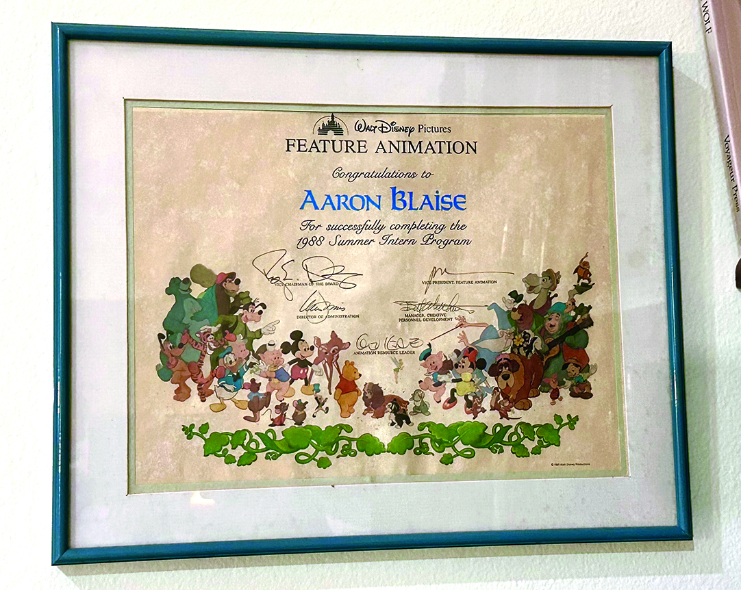 Images from Aaron Blaise's art studio