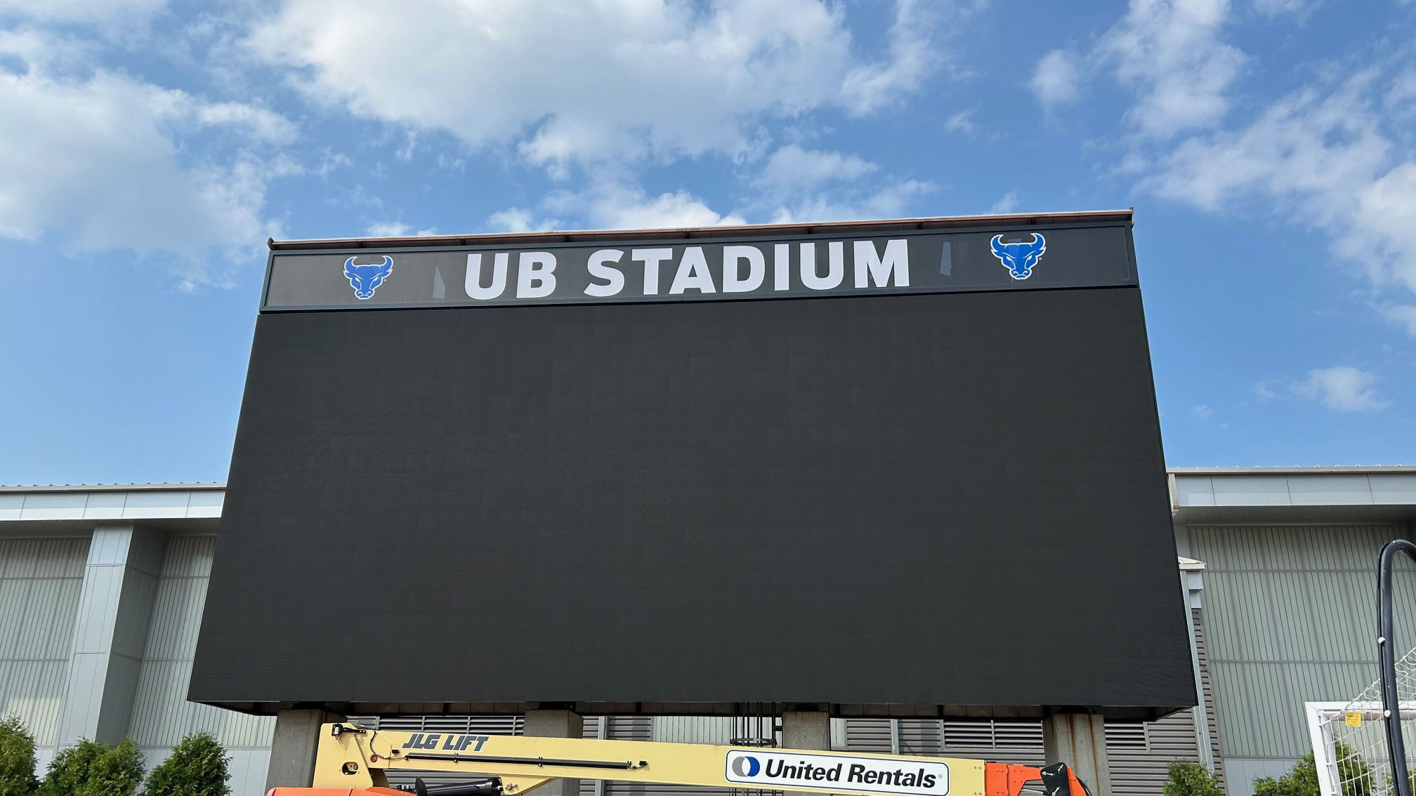 The new digital videoboard and control room at UB Stadium. 