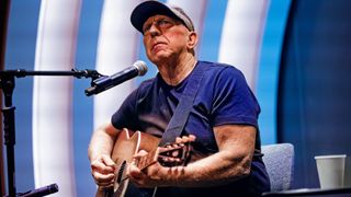 Rock and Roll Hall of Fame inductee Bernie Leadon, founding member of The Eagles, performs at Warner Music Group on July 31, 2025 in Los Angeles, California.