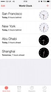 iPhone World Clock