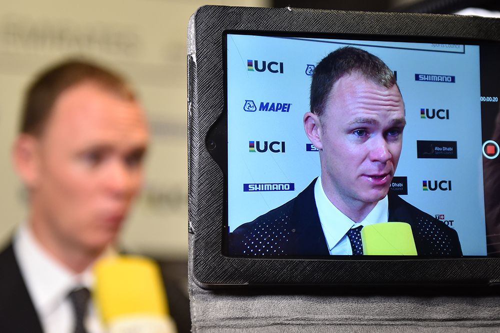 Chris Froome on an iPad