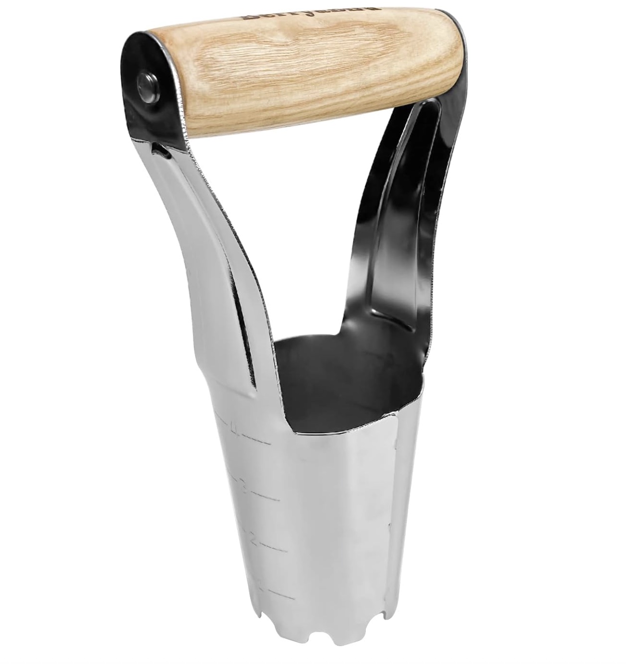 bulb planter with wooden handle