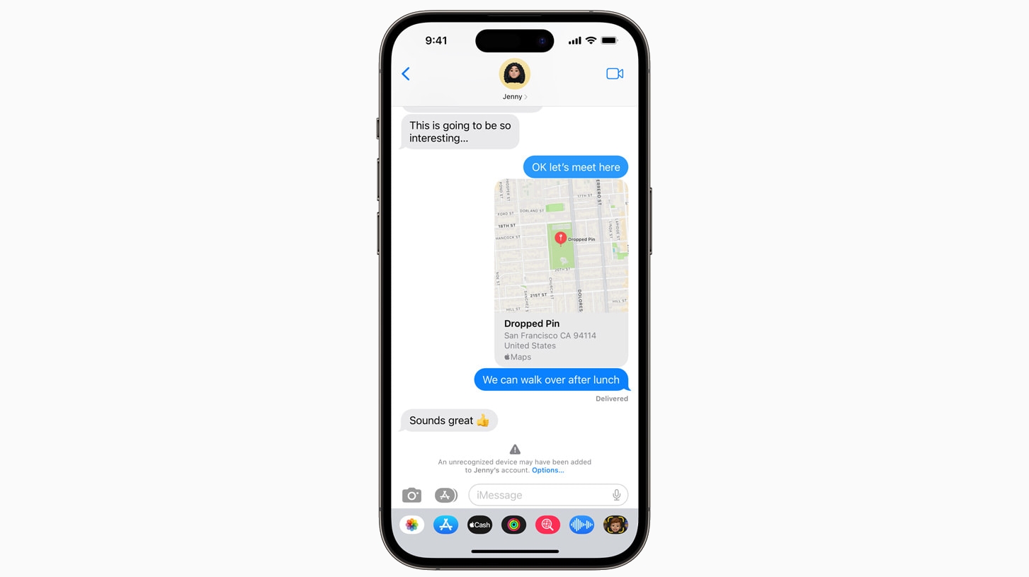 An image showing iMessage contact key verification