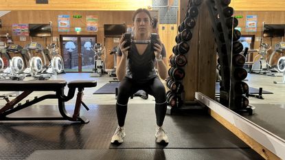 Daniella Gray performing a conditioning workout in a gym