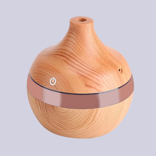 300ml Usb Wood Grain Air Humidifier, Led Touch Humidifier, Oil Purifier Oil Diffuser, for Home, Yoga, Office, Spa, Bedroom, Baby Room, 5.15&quot; X 5.15&quot; X 4.53&quot;