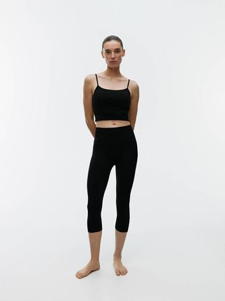 Seamless Capri Tights - Black - Arket Gb